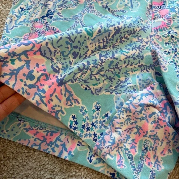 Lilly Pulitzer Callahan Knit Shorts Womens 10 Blue Pink Now You Sea Me Beach - Picture 3 of 11